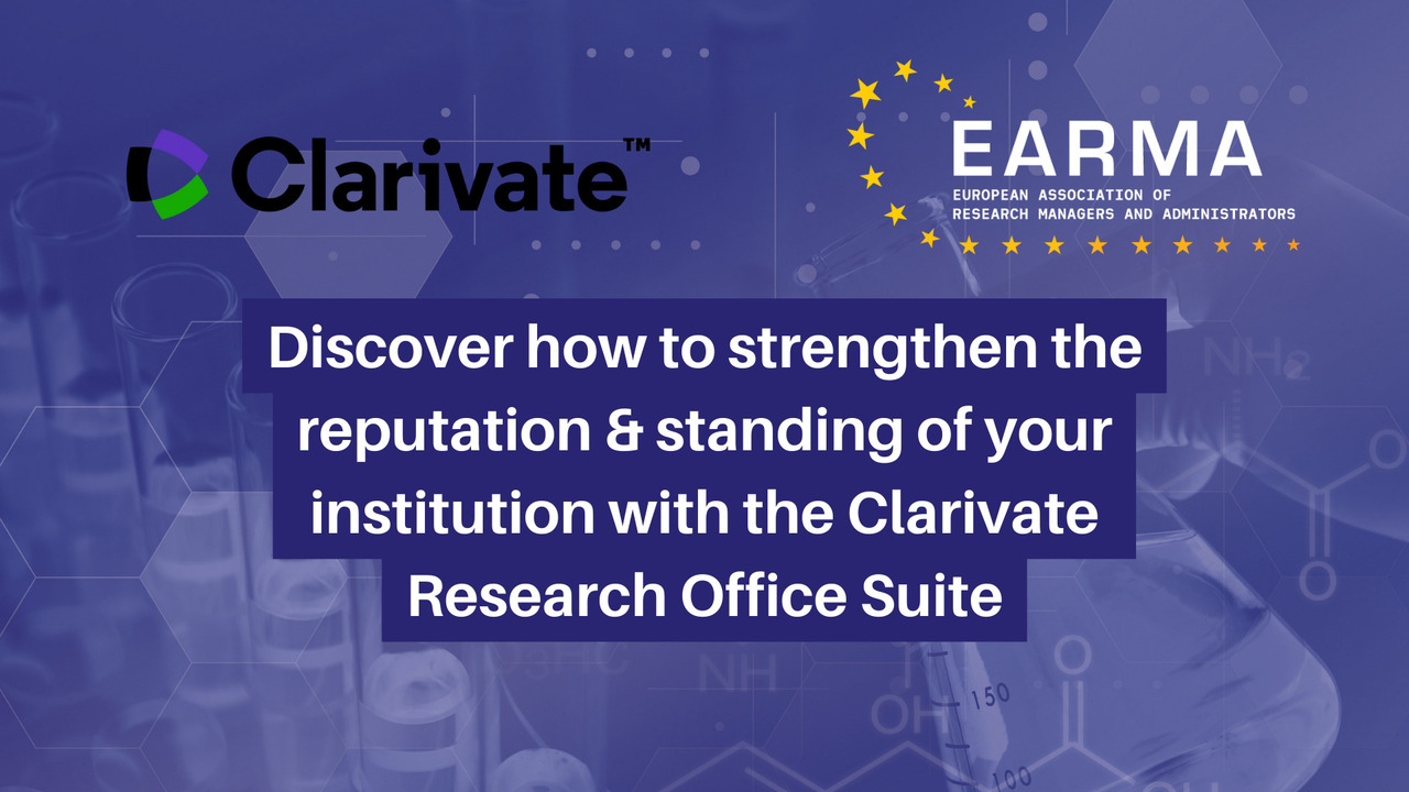 Clarivate's new Research Office suite (Webinar by EARMA's partner Clarivate)