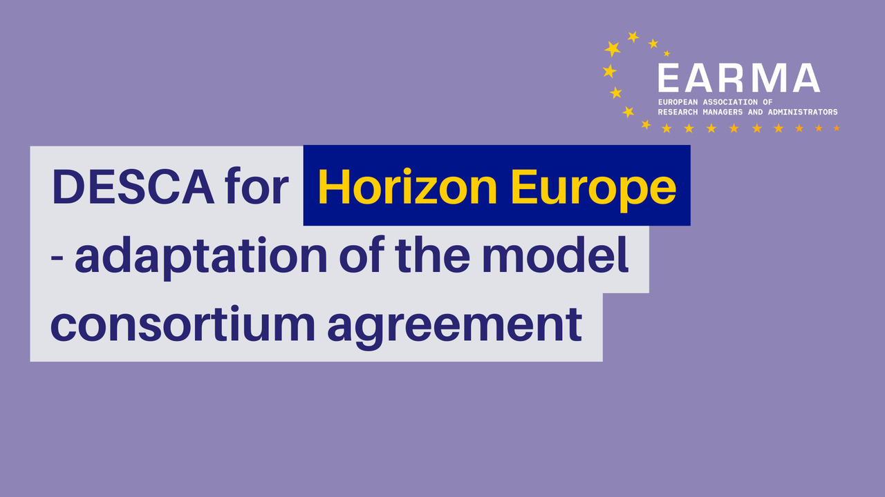 DESCA for Horizon Europe – adaptation of the model consortium agreement