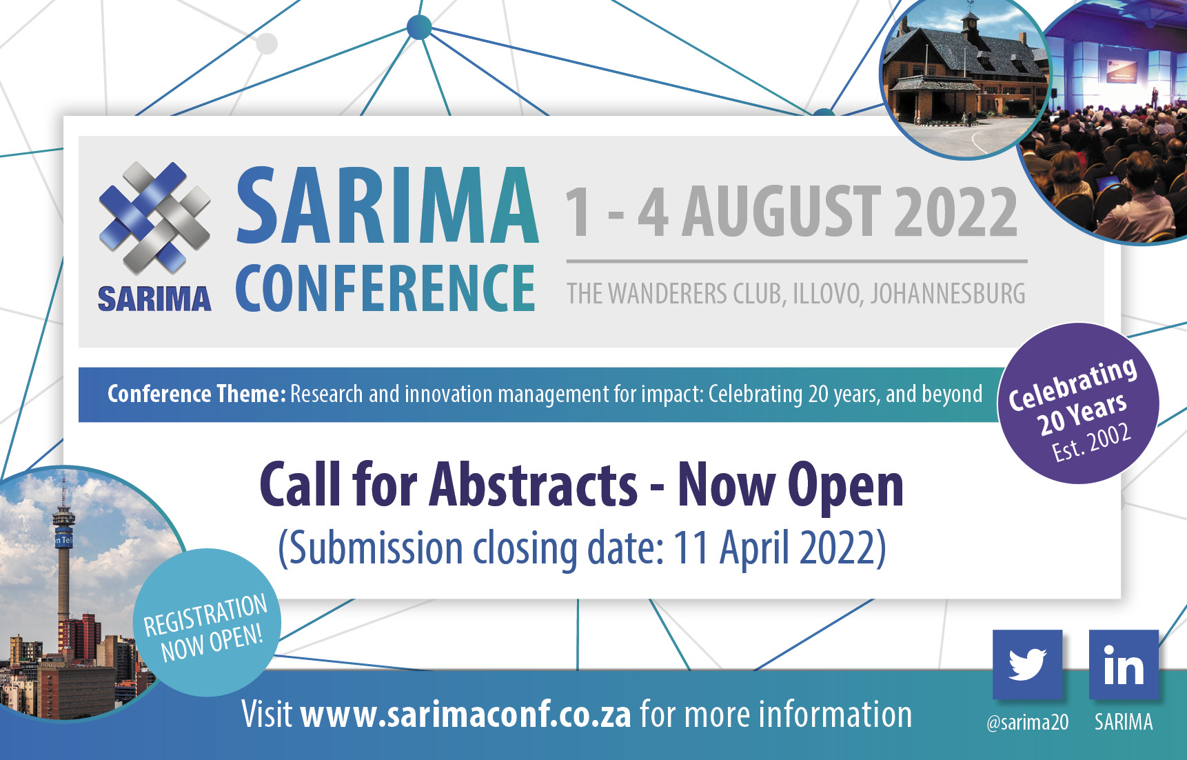 SARIMA Conference 2022 call for abstracts now open
